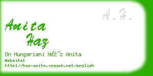 anita haz business card